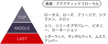 神椿市建設中。 谷置狸眼 香りのピラミッド 香調：フルーティサボンノート トップノート：レモン、ブラックカラント、ライチ ミドルノート：ローズ、ジャスミン、プラム ラストノート：ムスク、アンバー、シダーウッド