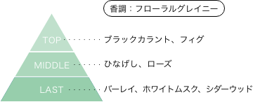 ときめきメモリアル 如月未緒 香りのピラミッド 香調：フローラルグレイニー トップノート：ブラックカラント、フィグ ミドルノート：ひなげし、ローズ ラストノート：バーレイ、ホワイトムスク、シダーウッド